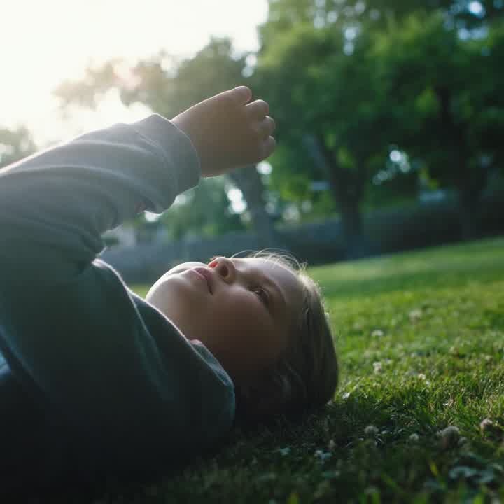 Child relaxing on lawn 6s 1:1 No text