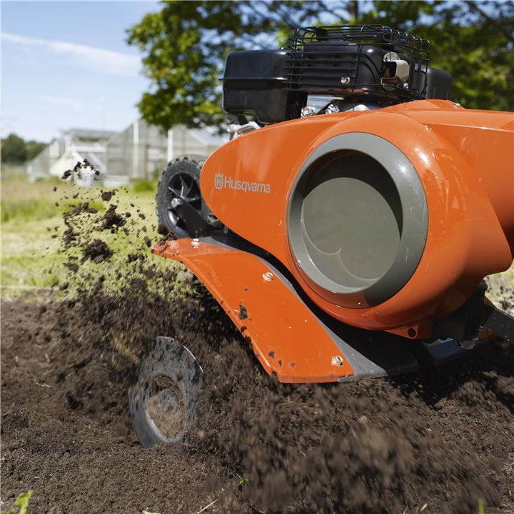 A tiller from Husqvarna is easy to manoeuvre in any weather