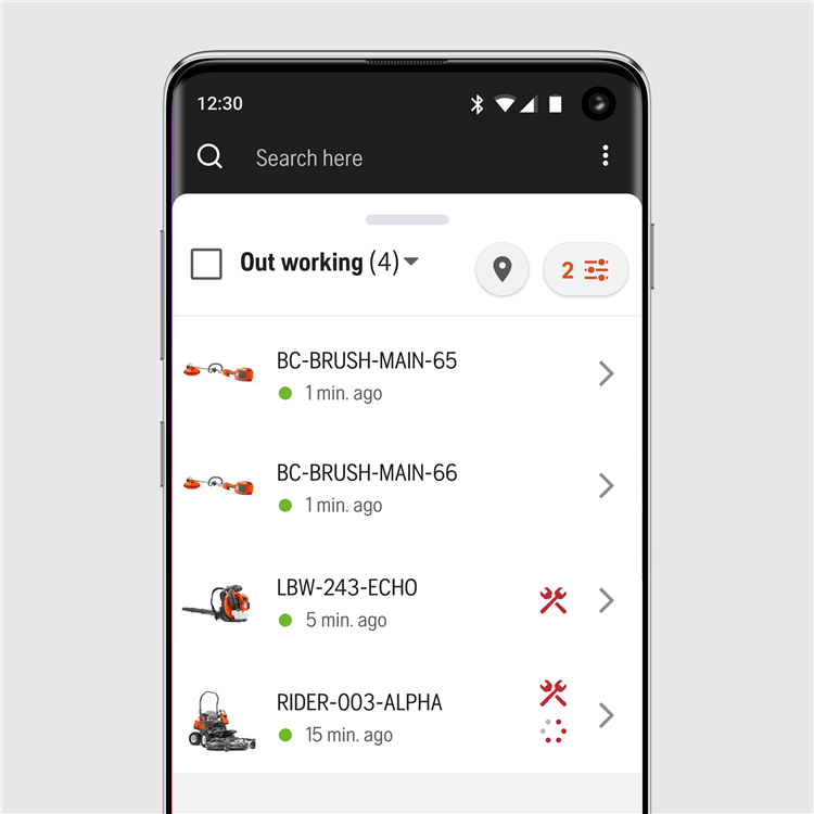 Fleet Services Search inventory in app - web version