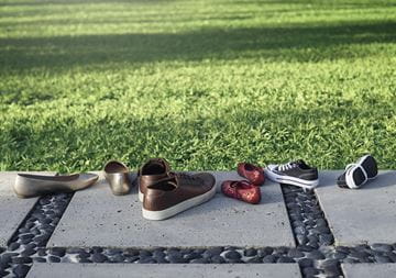 Shoes by the grass