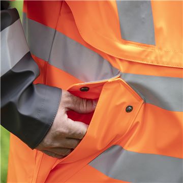 Rain Jacket Protect High-Viz, Functional, Pockets with Flap Closure