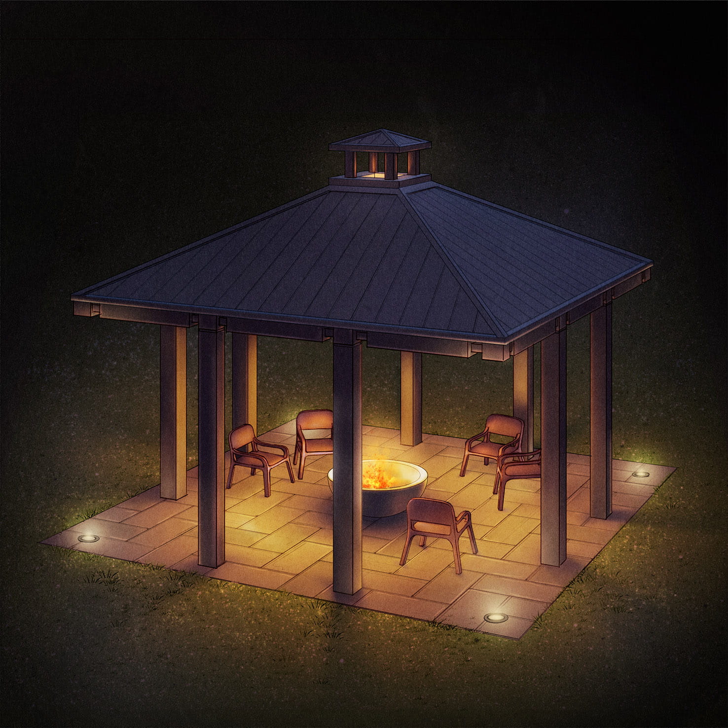 Covered Fire Pit Design